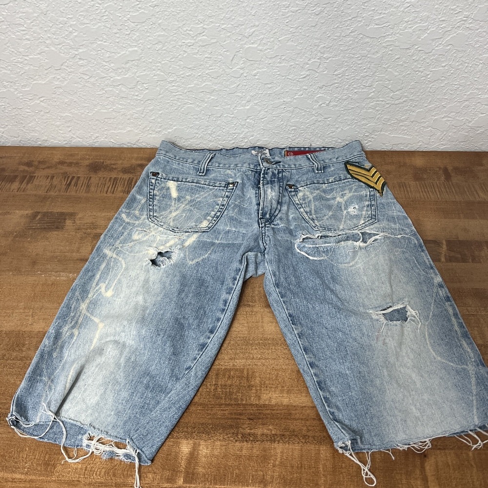 Vintage Guess Jeans‎ Shorts Men's Size 29 Denim Blue Retro Distressed Y2K